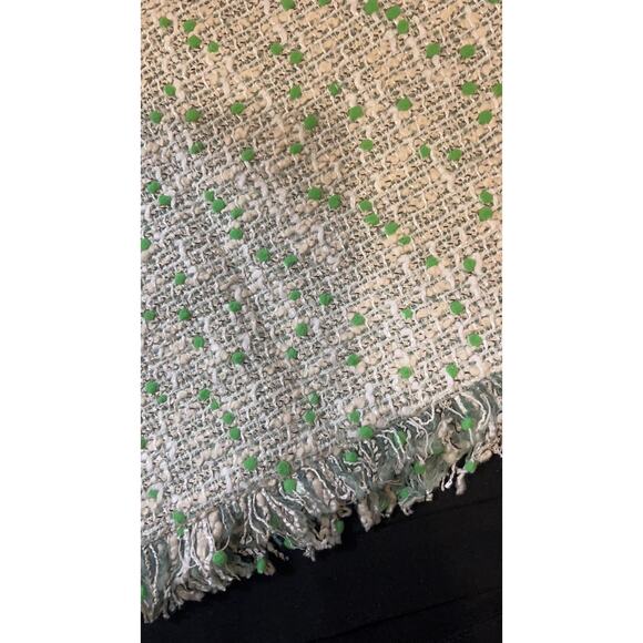 PAULE KA Paris Off White & Green with Fringe  Skirt ~  M ~ "sample" ~   NEW - Picture 6 of 11